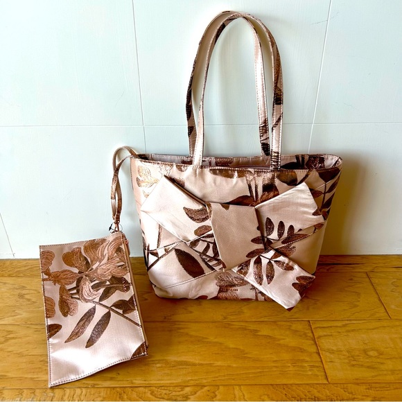 Ted Baker London Caiya Pink Splendour Jacquard Knot Shopper OS Rose Gold Tote - Picture 2 of 9